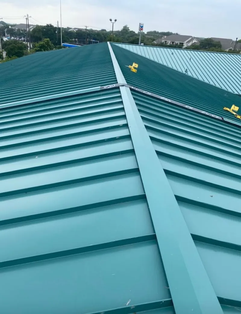 Green commercial metal roof ridge and valley for Metal Roof Repair in Brigantine